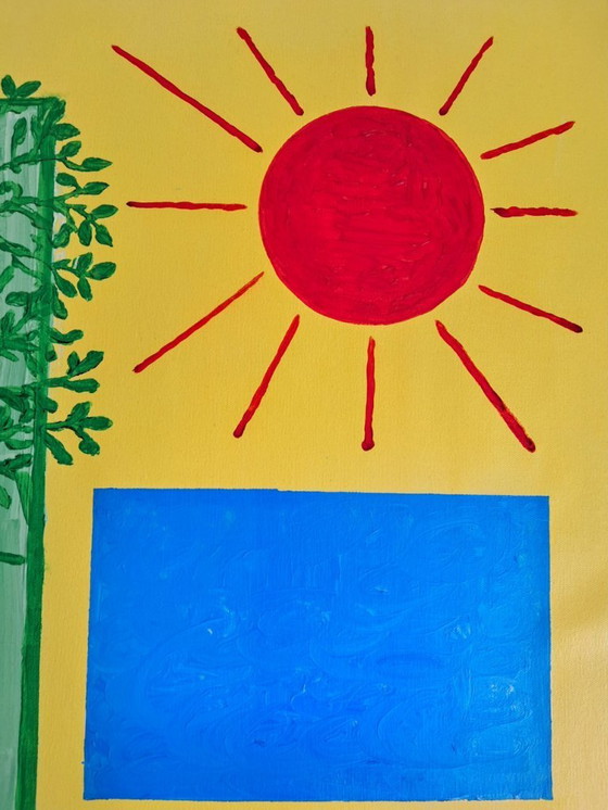 Image 1 of Enzo SAN MARCO - Tropical Golden Beach - Artist canvas 