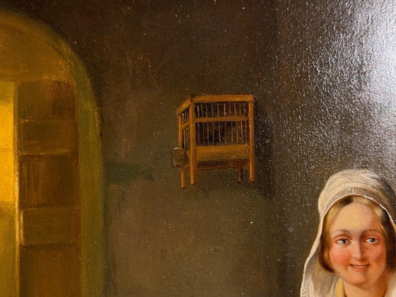 Image 1 of Zacharia Noterman (1823 - 1890) - dipinto ad olio del XIX secolo