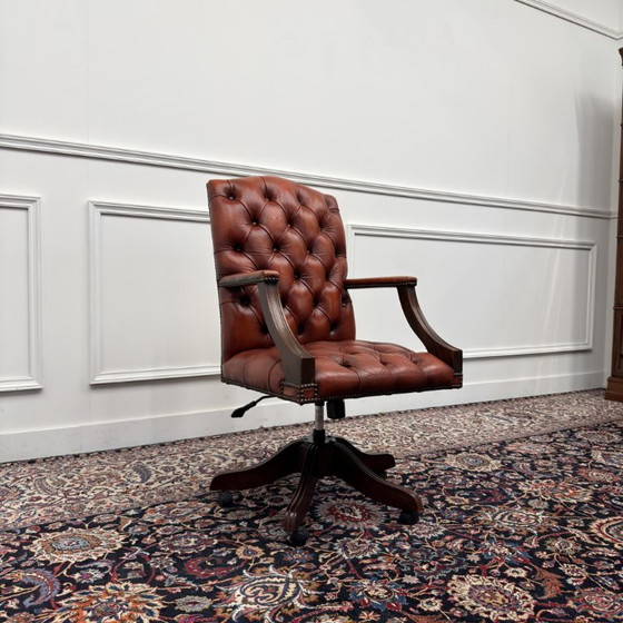 Engels Chesterfield Sedia da ufficio President Chair – Sedie da ufficio, Leather, Wood (photo 7 of 7)