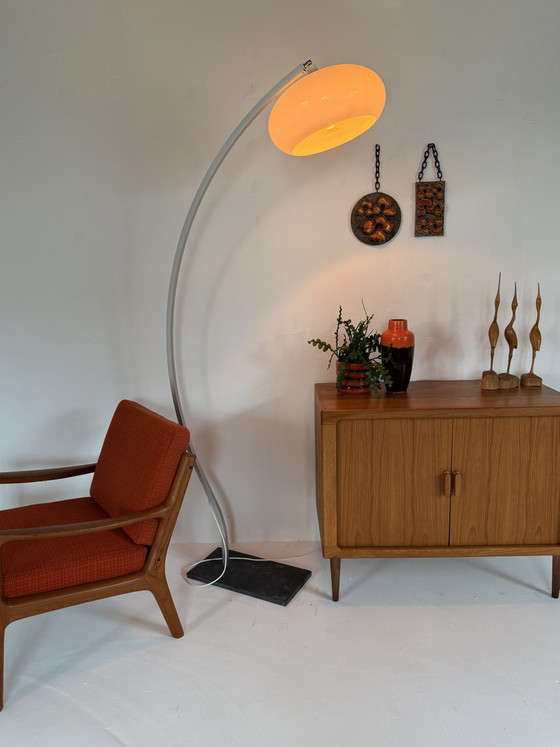 Vintage XXL Verstelbare Deense Booglamp ‘70 – Vloerlampen, Plastic, Metal (photo 10 of 15)