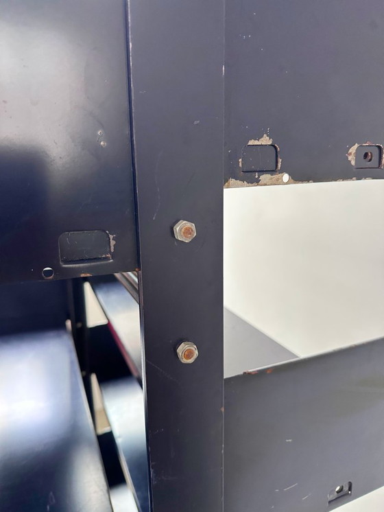 Image 1 of Italienisch-Dutch Lips Vago "Congresso" Stahlblaues Doppelbücherregal, 1966