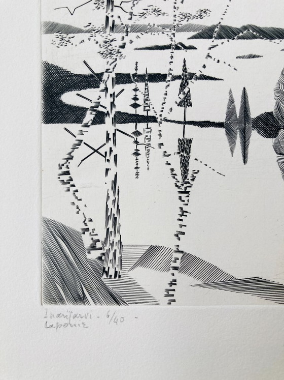 Image 1 of Yves Tregan - Vintage Ets - Abstract Landschap