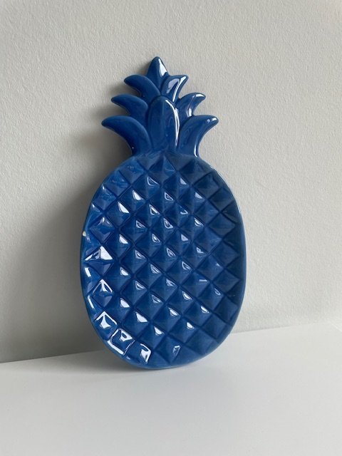 Serveerschaaltje Ananas Vorm Blauw Keramiek