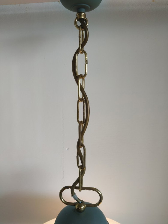 Image 1 of Schitterende Retro/vintage (elektrische)  mushroom 'olielamp' plafondlamp met 2 lichtbronnen 