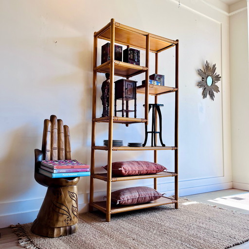 Rotan bamboe boekenkast stelling