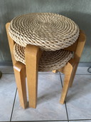 Skandinavische Hocker aus Kiefernholz