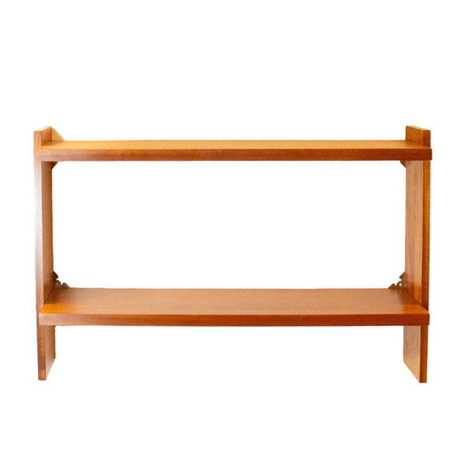 Mid-Century Two-Tier Teak Wall Shelf, 1950s