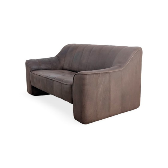 Image 1 of 2x Originele de Sede DS44 Tweezitsbank van buffelleer, bruin