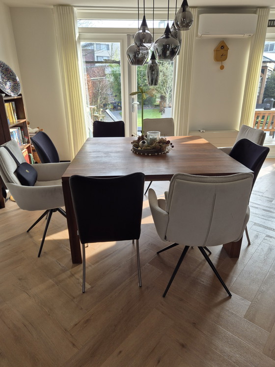 Image 1 of 4 sedie Bert Plantagie in pelle/tessuto nero