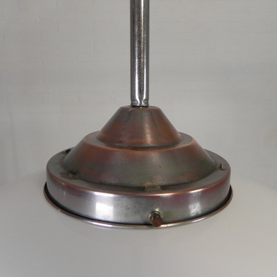 Image 1 of Art Deco pendant lamp with white glass shade, 1930s