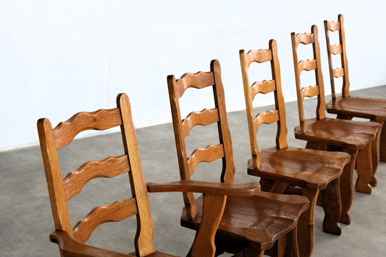 Image 1 of 5x brutalistische Esszimmerstühle