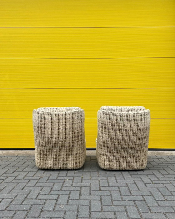 Image 1 of Set di poltrone lounge vintage - Intrecciato color crema/beige/marrone