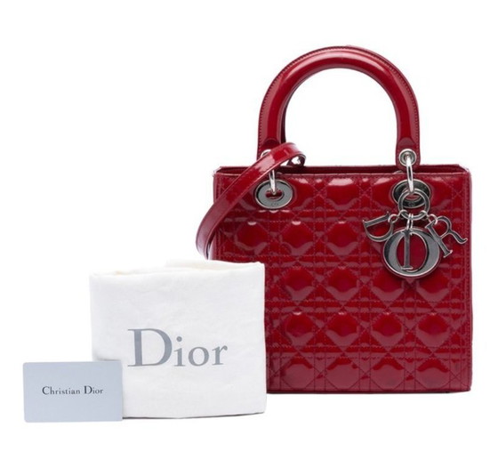 Image 1 of Christian Dior Lady Dior Medium Kirschrot