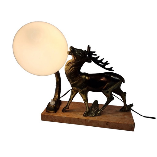 Lampe Art Déco avec cerf