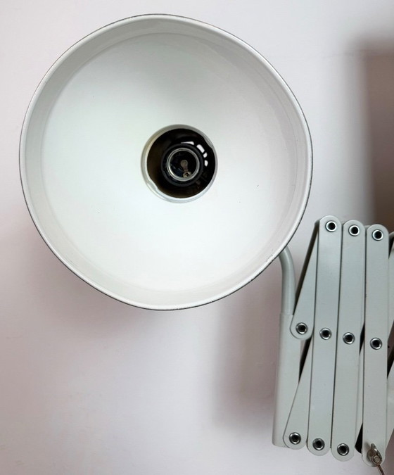 Image 1 of Grijze Duitse industriële schaarwandlamp van SIS, jaren 60.