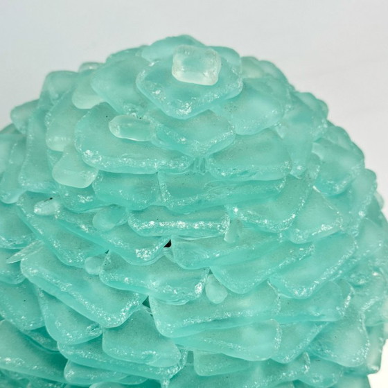 Image 1 of Poliarte Mid-Century Modern Murano-Glas-Stehlampe in Wassergrün „Kaktus“, 1970er Jahre