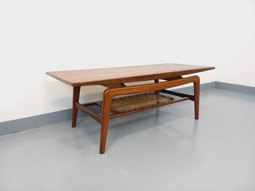 Scandinavian teak and rope coffee table by Arne Hovmand Olsen for Samcom