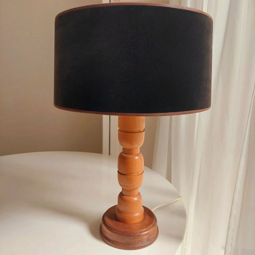 Lampe Vintage Bois Brutaliste