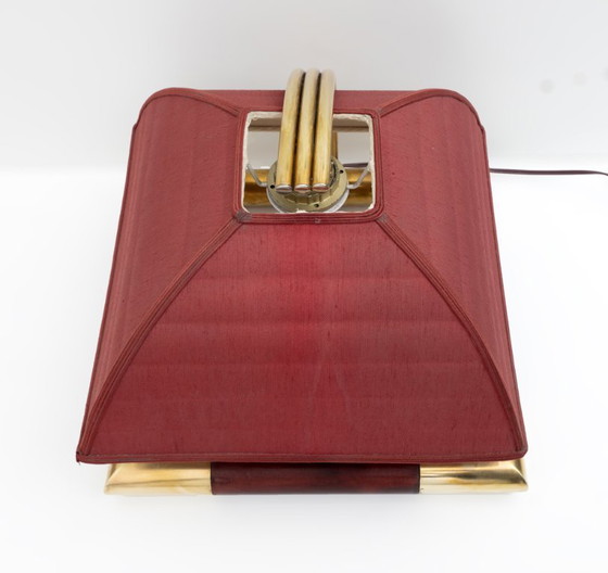 Image 1 of Lámpara de mesa italiana de latón estilo Tommaso Barbi, moderna de mediados de siglo, década de 1970