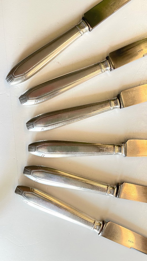 Image 1 of 6 Art Deco Dessert Knives