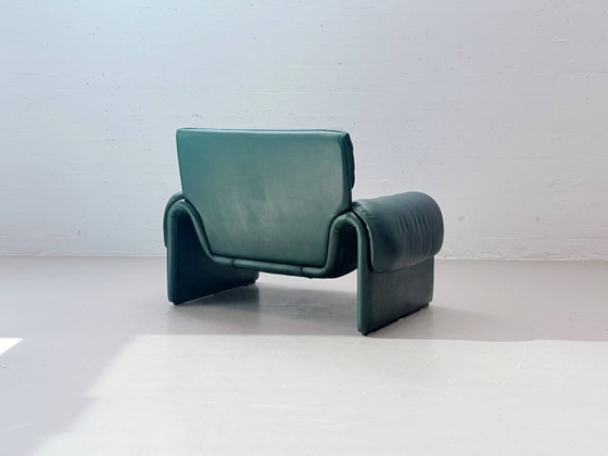 Image 1 of Poltrona De Sede DS-2011 in pelle, verde petrolio, Svizzera, anni '80