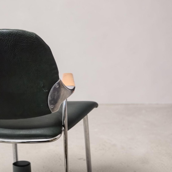 Image 1 of 1 of 4 vintage designer leather dining chairs Brunner Golf