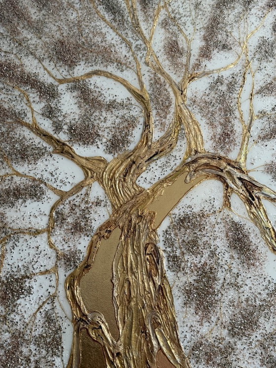 Image 1 of Wandpaneel „Goldener Baum“