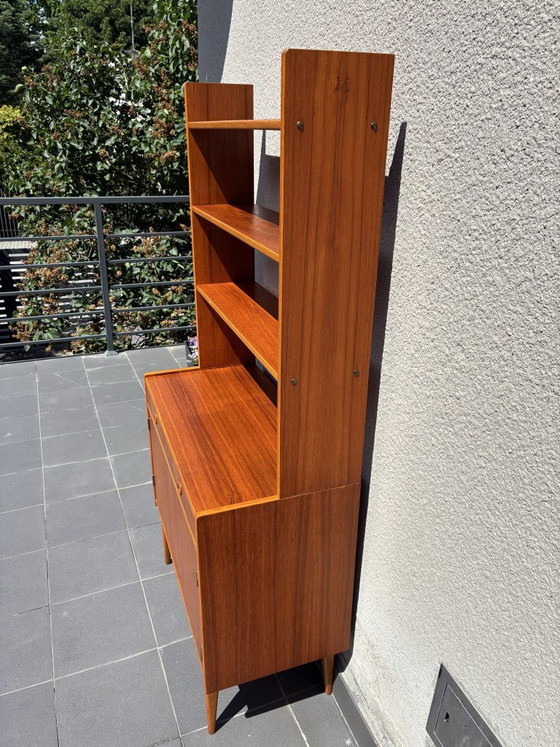 Zweedse Teak Boekenkast met Kast, jaren 60, Boekenkasten, Hout, Bruin, 1960 (foto 3 van 8)