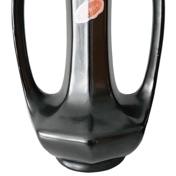 Image 1 of Jarrones antiguos Thulin Art Nouveau, cerámica negra mate y verde, década de 1910