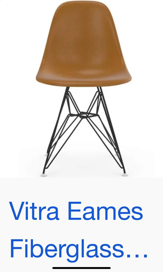 Image 1 of 4x vitra eames donker oker