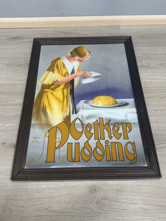 Image 1 of Vintage Oetker Pudding Reclamespiegel – zeldzaam & decoratief