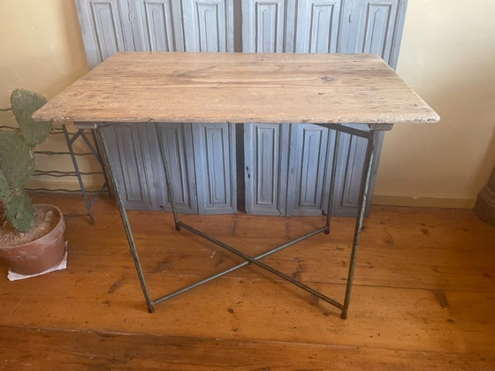 Image 1 of Tavolo pieghevole, tavolo da mercato, tavolino laterale, stile vintage francese