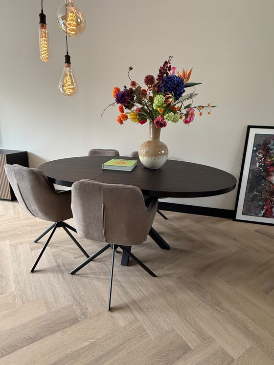 Image 1 of Uitschuifbare tafel Ayla 130cm (uitgeschoven 170 cm) | kleur Noir | op maat gemaakt