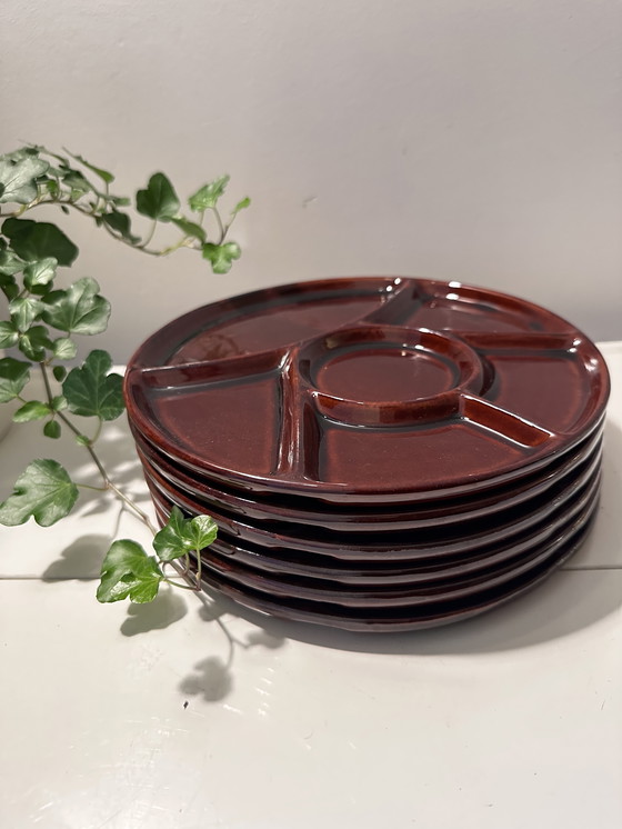 Image 1 of Keramieken Vintage Fondue Gourmet Borden