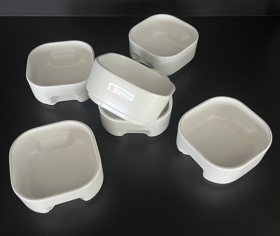 Image 1 of Schalen, Ramequins (x6) Square von Makio Hasuike für Revelli, Italien 70er Jahre
