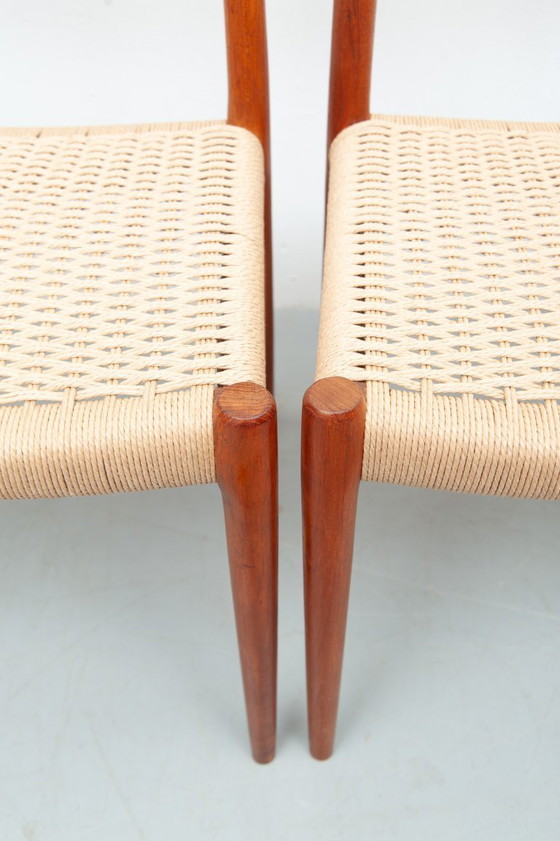 Image 1 of 6x dining chairs model 75 made of teak by Niels Otto Møller for J. L. Møller Møbelfabrik (1950s)