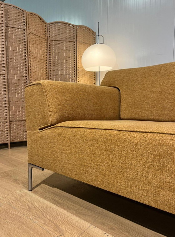 Image 1 of NEWLY UPHOLSTERED Design on Stock Bloq 4-Seater Ochre Yellow