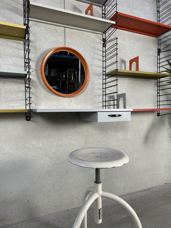 Image 1 of Vintage wandrek + desk Tomado incl. spiegel, kruk, boekensteunen