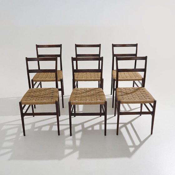 Image 1 of Sechs „Leggera“-Stühle von Gio Ponti für Cassina, 1950er Jahre