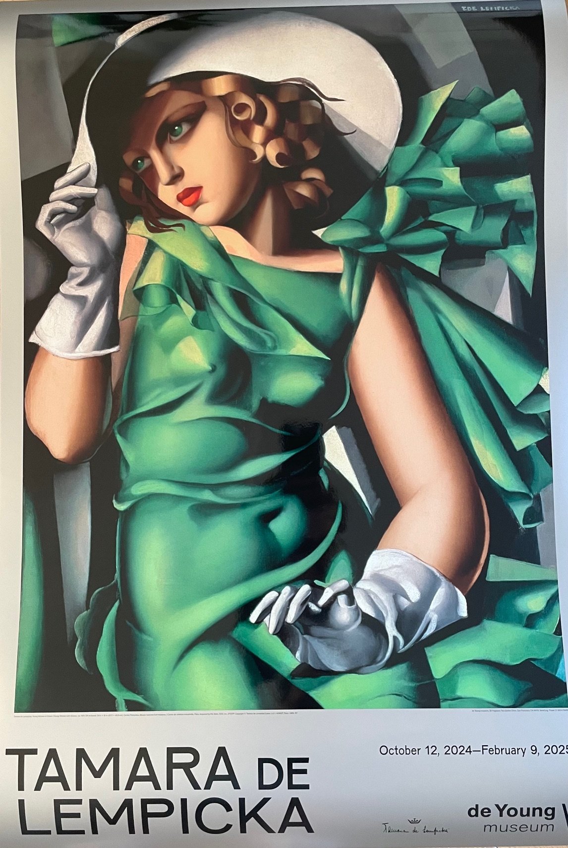 Tamara de Lempicka, Young Woman in Green (Young Woman with Gloves