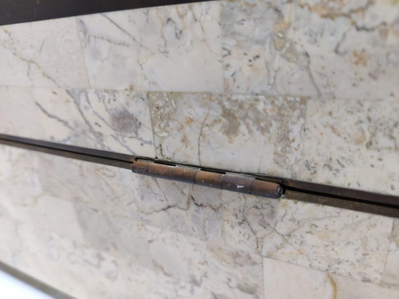 Image 1 of Gran caja de mármol y latón teselado de Maitland Smith, década de 1970