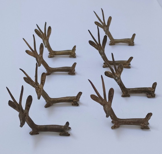 Image 1 of otto poggiacoltelli vintage in ottone modello gazzella