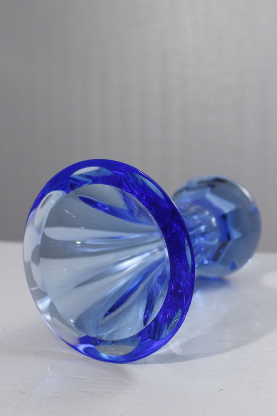 Image 1 of Moser Kristallfabrik – Smaragdblaue Vase, Art-Deco-Periode, 1926–1936