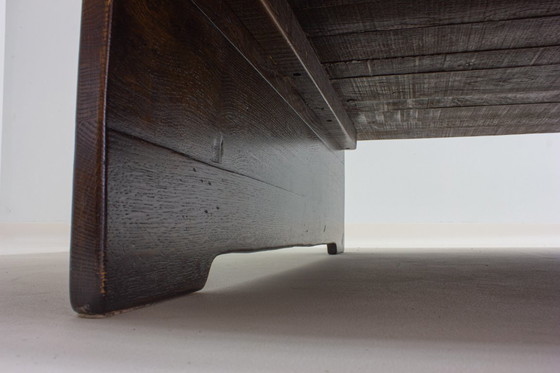 Image 1 of Großer Couchtisch aus Holz im brutalistischen Stil