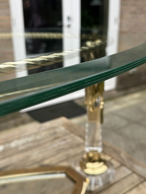 Image 1 of Tavolino da caffè Hollywood Regency | Italiano, dorato e a specchio | ca. 1975)