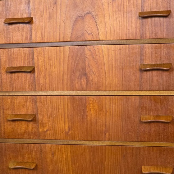 Vintage Danish Chest of drawers, teak 6 drawers 1960s Scandinavian, Wood, Brown (photo 4 of 19)