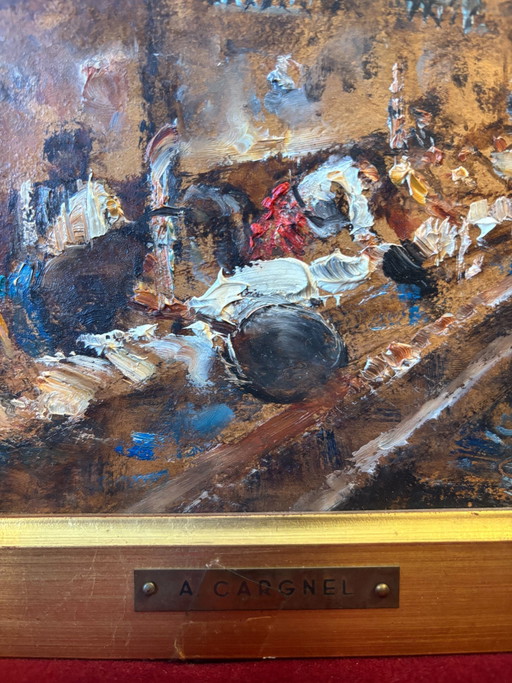 Oil Painting on Cardboard of a Traditional Milanese Scene by Antonio Vettore Cargnel, Early Twentieth Century (photo 2 of 8)