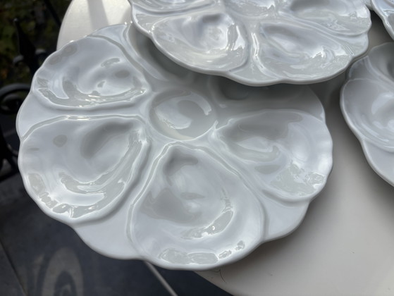 6 Assiettes à Huîtres Majolique – majolique française, Geschirr, Ceramic (photo 9 of 15)