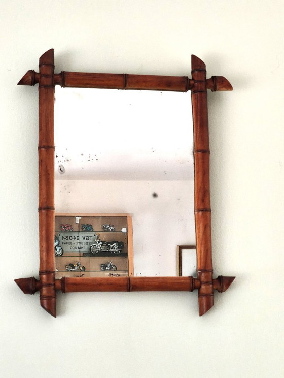 Antique Bamboo Mirror (photo 9 of 11)