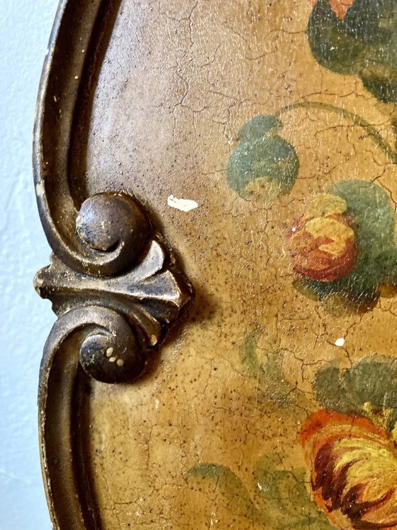 Image 1 of Napoleon III style wooden tray, painted between 1860 and 1880